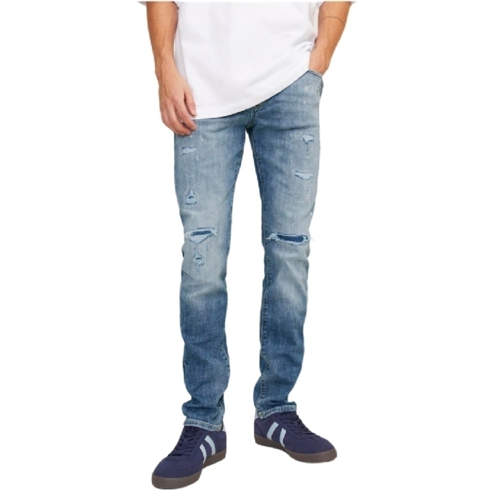 Men's Jack & Jones Slim Fit 'Glenn'   Distressed Jeans - Sz 34x32 Open To Offers